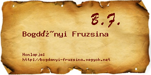 Bogdányi Fruzsina névjegykártya